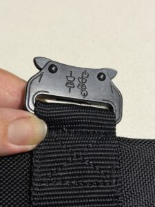 Metal quick release buckle on Bad Pets tactical dog harness